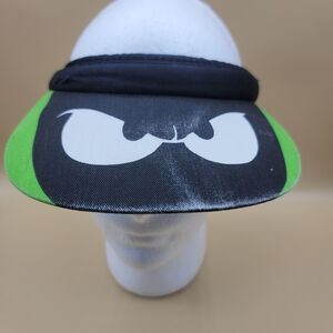 Vintage Looney Tunes Marvin The Martian Kids Visor Black Green One Size 90s Rare